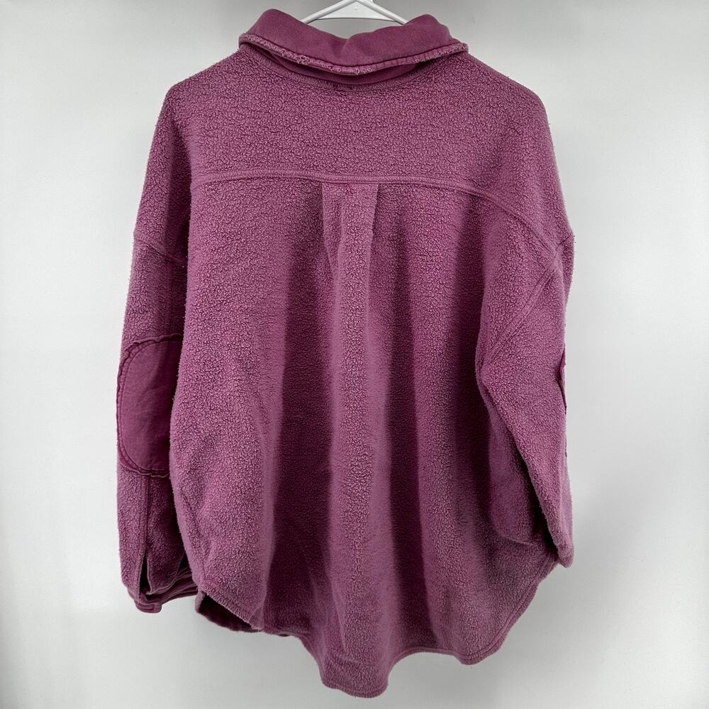 Free People We the Free Ruby Shirt Jacket Shacket Fleece Oversized Button Pink S - Picture 6 of 6